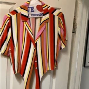 Cute stripe tie up Shirt 👚